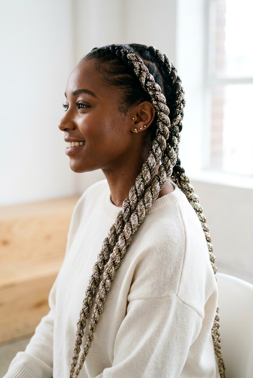 Glitter Rope Braids - 20 glitter braid hairstyles - 20 glitter braid hairstyles