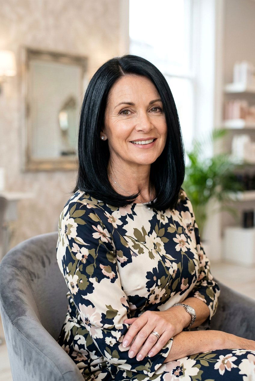 Glossy Black Lob Haircut - 20 glossy black hair color for women over 50 - 20 glossy black hair color for women over 50