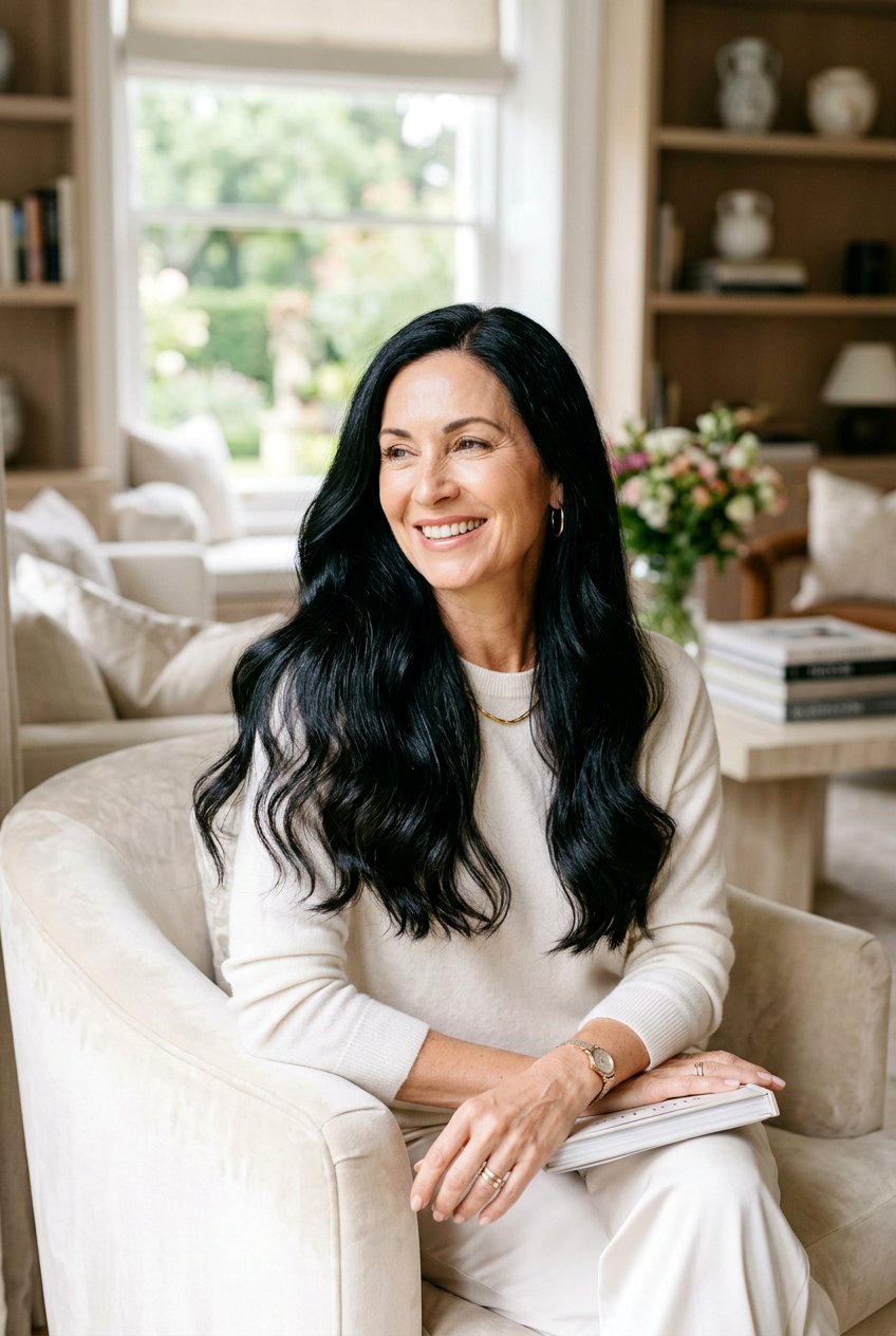 Glossy Black Long Hair - 20 glossy black hair color for women over 50 - 20 glossy black hair color for women over 50