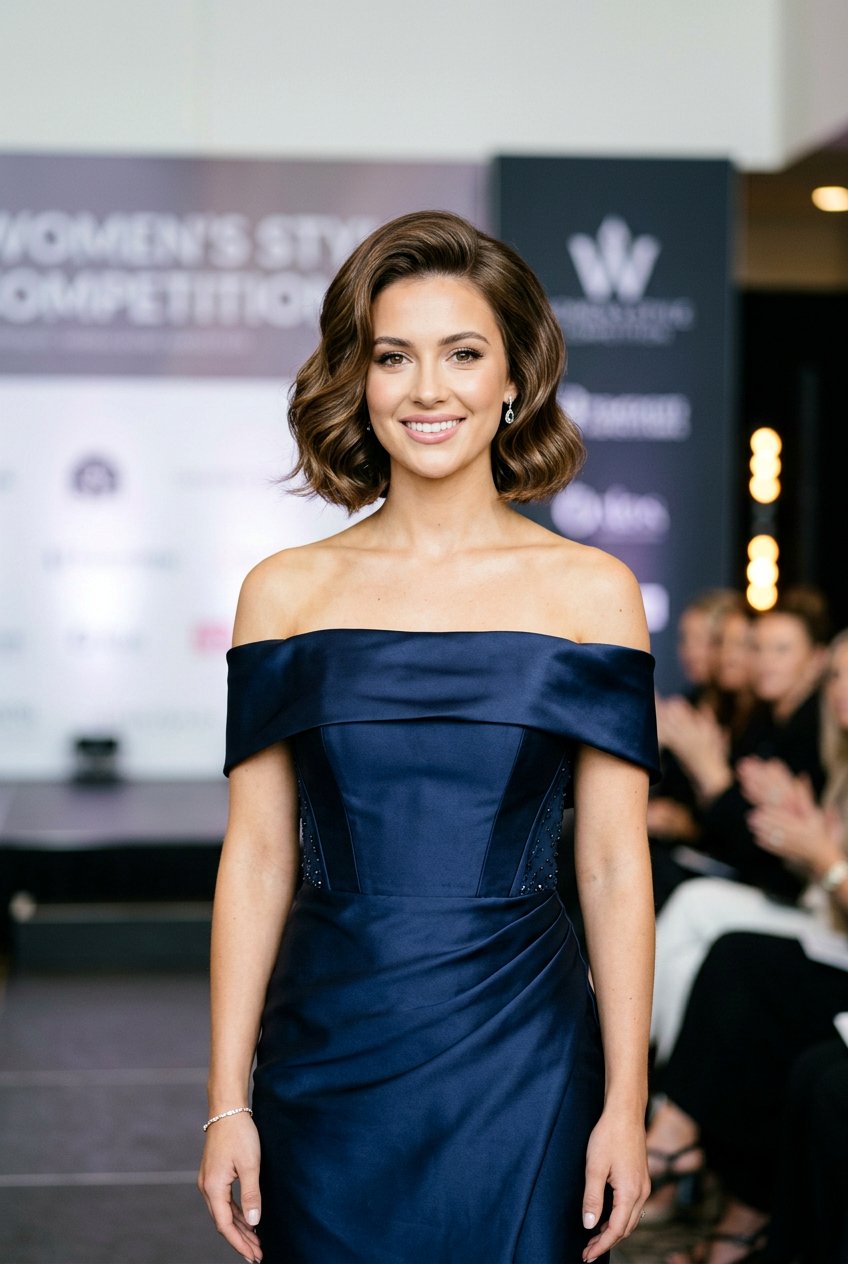 Glossy Bob with Soft Waves for Competition - 20 pageant hairstyles - 20 pageant hairstyles