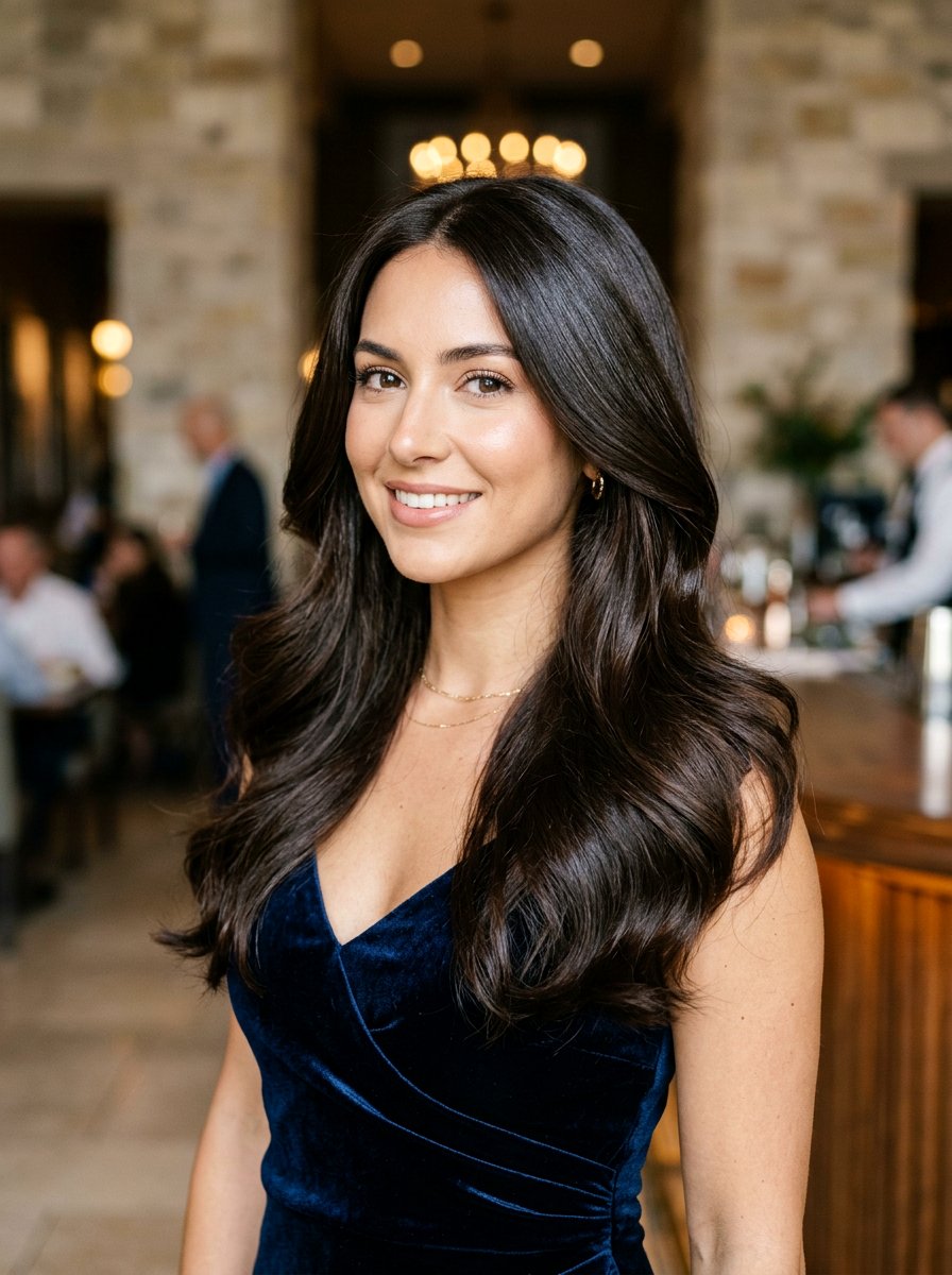 Glossy Brunette Luxe Blowout - 20 soft luxury blowout hairstyle - 20 soft luxury blowout hairstyle