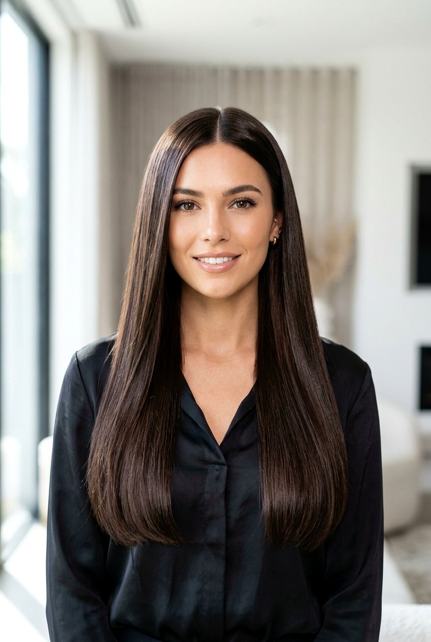 Glossy Espresso - 20 classy brunette hair color ideas - 20 classy brunette hair color ideas