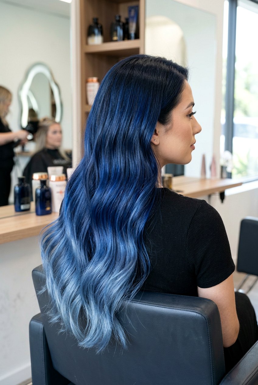 Glossy Navy Blue Hair Melt - 20 navy blue hair color - 20 navy blue hair color