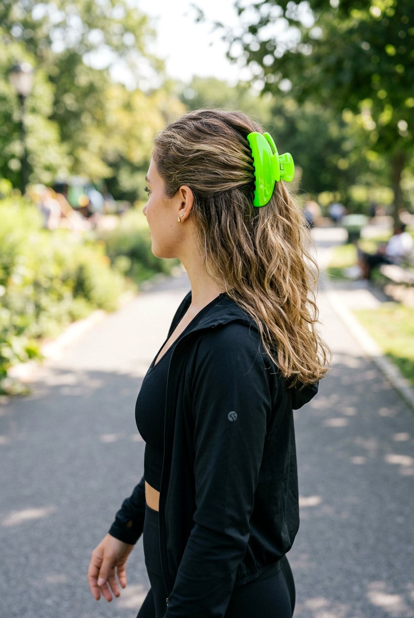 Glossy Neon Claw Clip - 20 claw clip half up hairstyle - 20 claw clip half up hairstyle