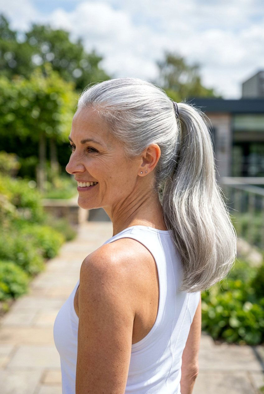 Glossy Silver Hair Treatment - 20 hair color ideas for women over 60 - 20 hair color ideas for women over 60