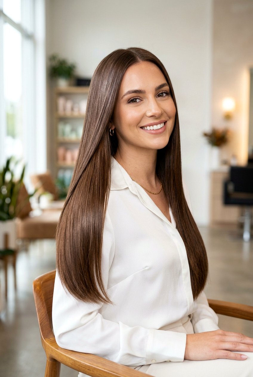 Glossy Single Process Brunette - 20 cool brunette hair color ideas - 20 cool brunette hair color ideas