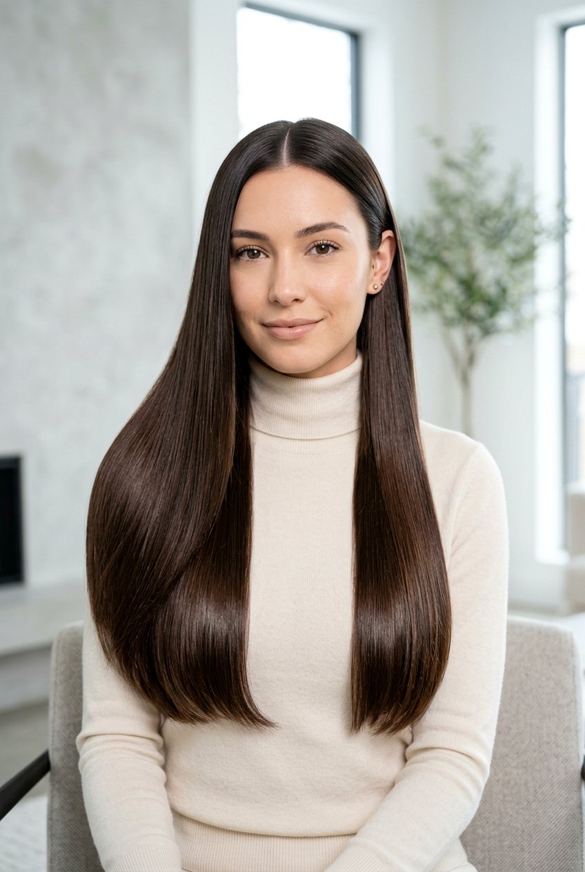 Glossy Straight Hair For Spring - 20 spring hairstyles for women - 20 spring hairstyles for women