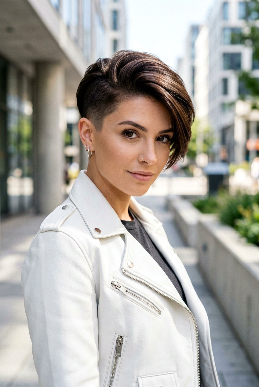 Glossy Undercut Pixie Cut - 20 glossy black pixie haircut - 20 glossy black pixie haircut