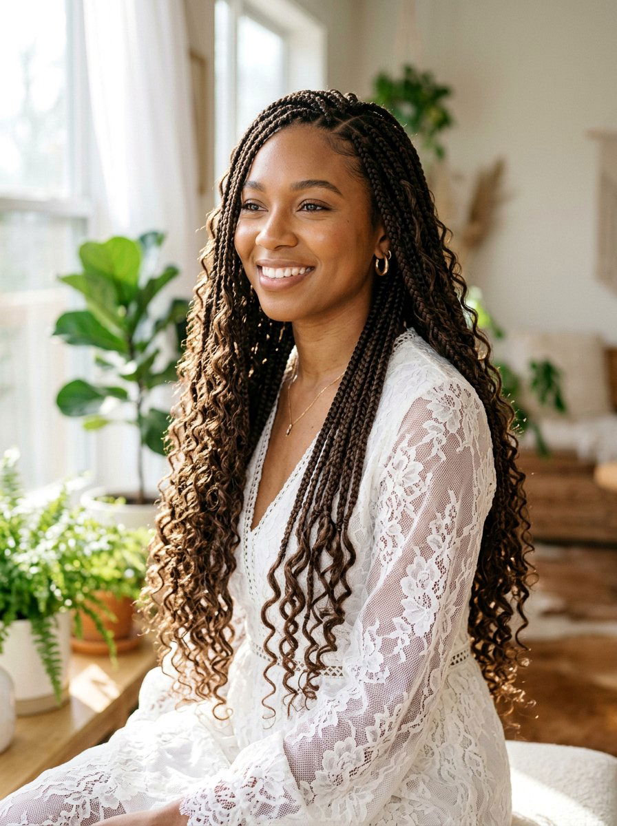 Goddess Box Braids - 20 summer protective styles for black women - 20 summer protective styles for black women