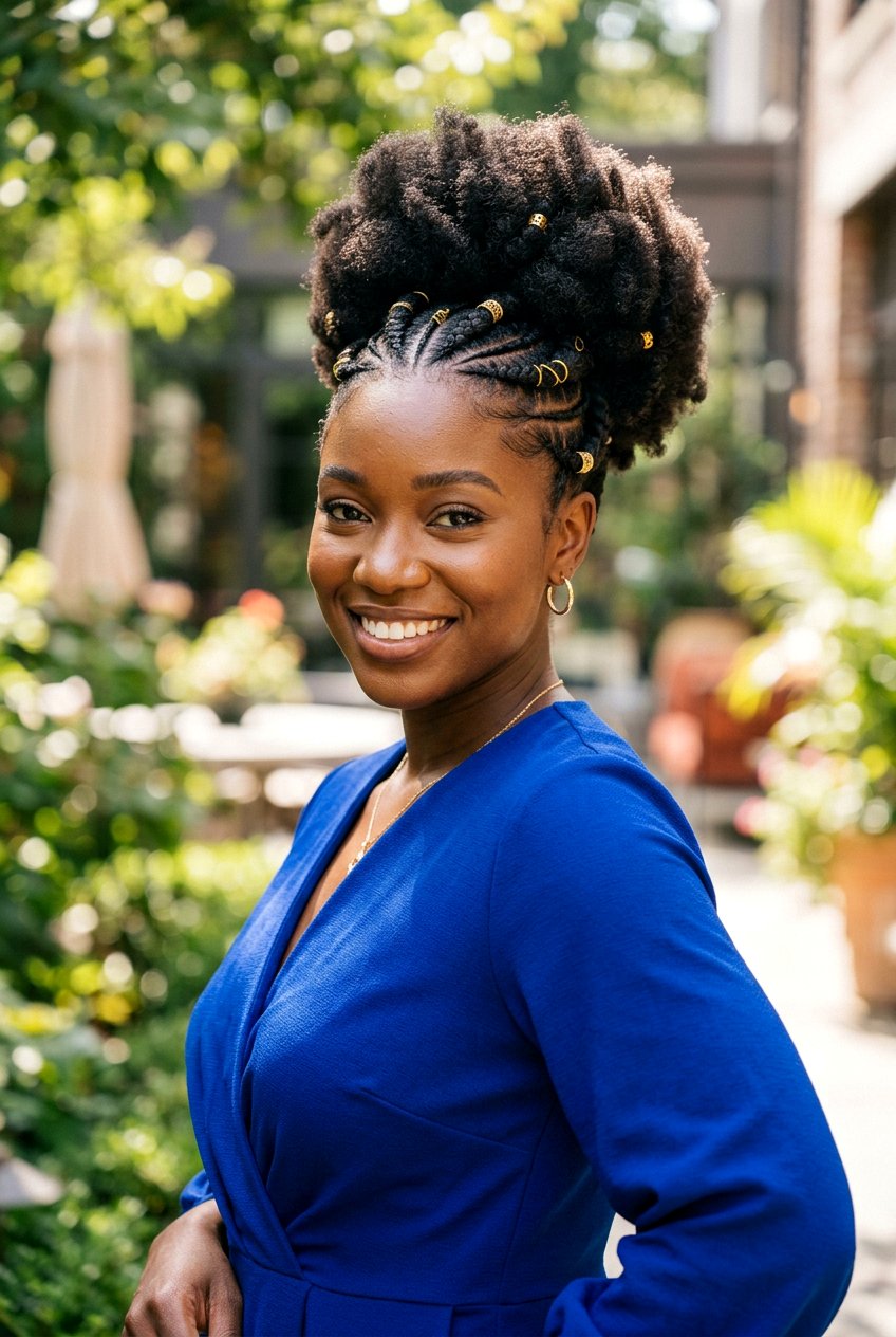 Goddess Braid Afro Puff - 20 braided afro puff hairstyle - 20 braided afro puff hairstyle