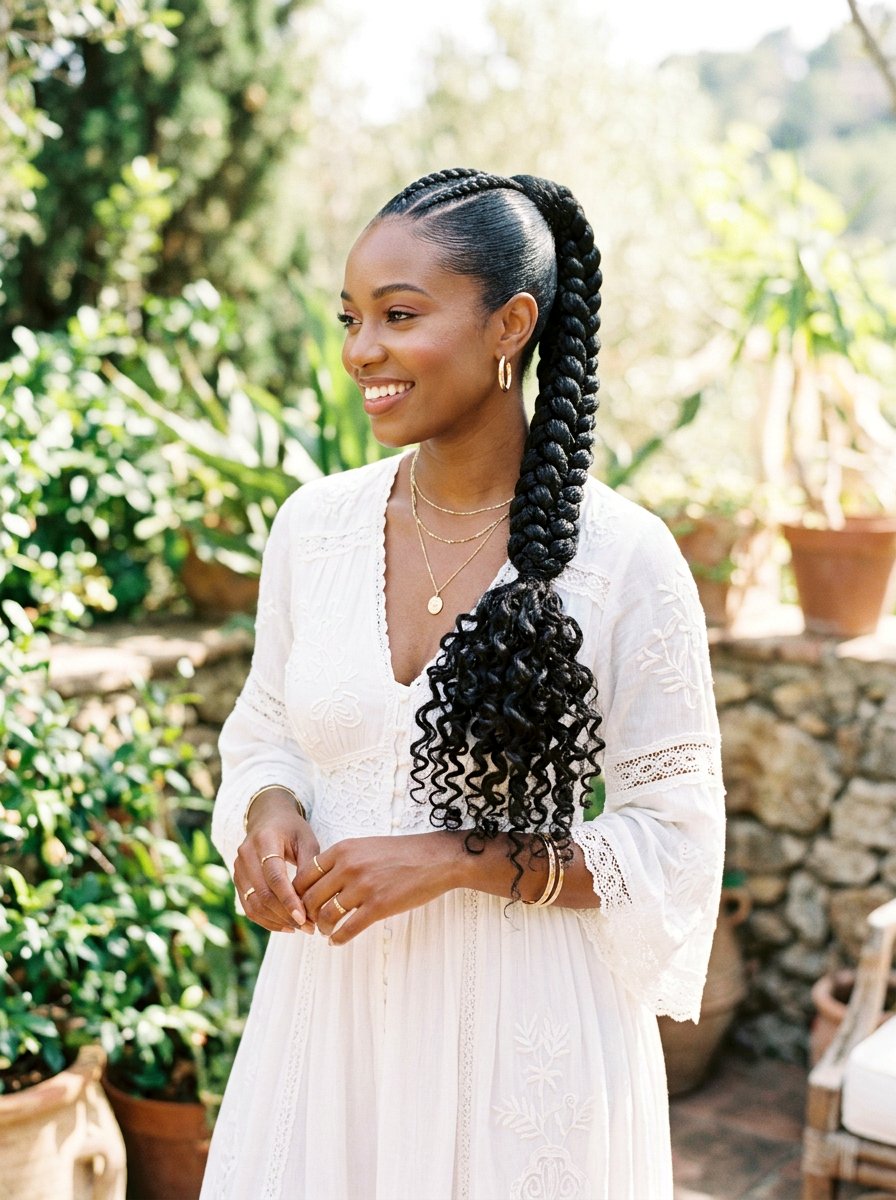 Goddess Braided Sleek Ponytail For Black Women - 20 sleek hairstyle for black women ponytail - 20 sleek hairstyle for black women ponytail