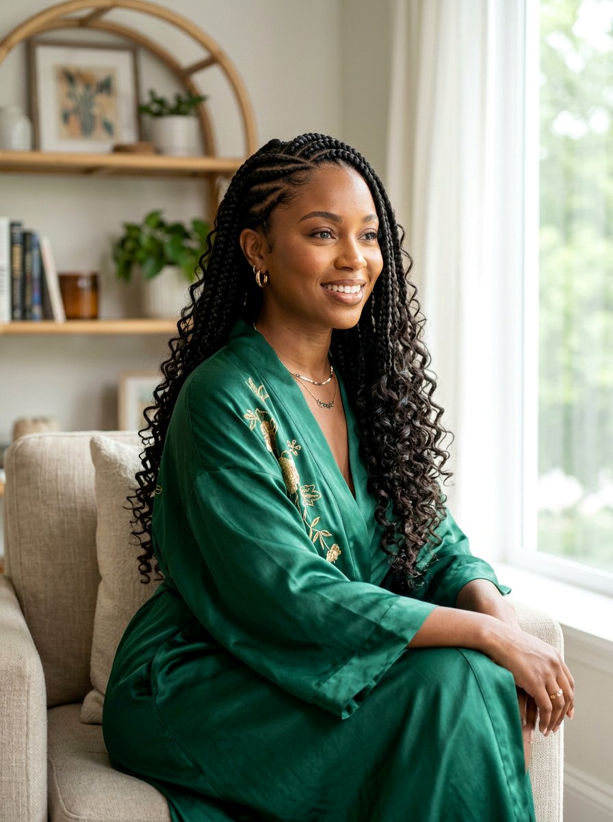 Goddess Braids - 20 satin bonnet hairstyles for curls - 20 satin bonnet hairstyles for curls