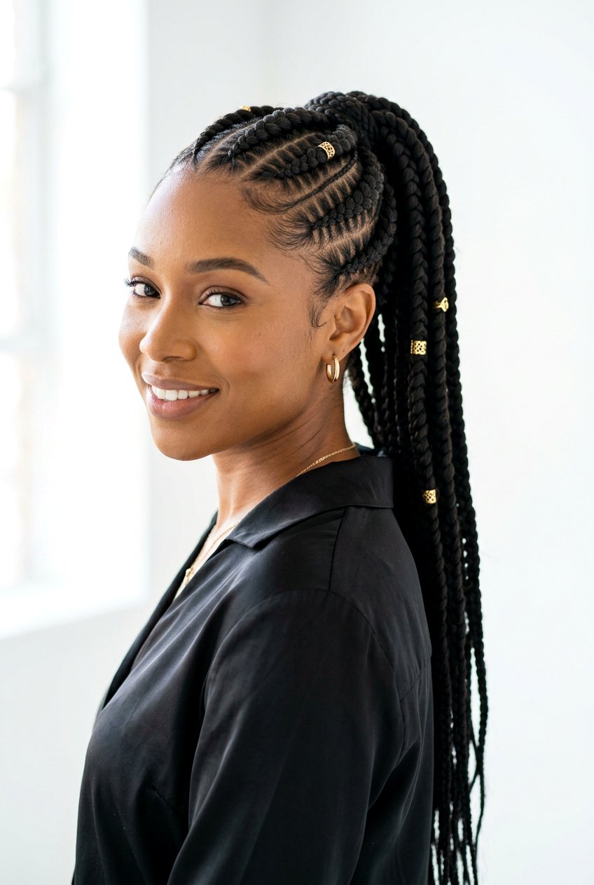 Goddess Braids - 20 natural hairstyles for black women - 20 natural hairstyles for black women