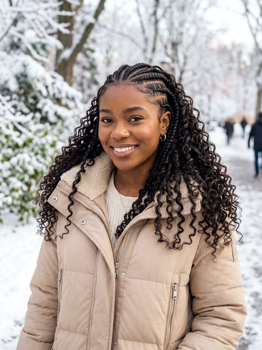 Goddess Braids Curls - 20 winter protective styles for natural hair - 20 winter protective styles for natural hair