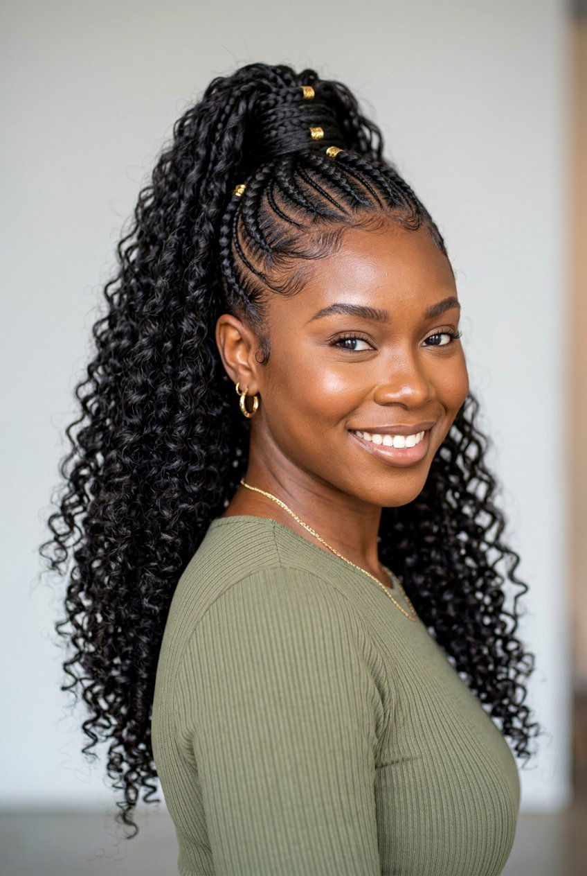 Goddess Braids High Ponytail - 20 goddess braids hairstyles - 20 goddess braids hairstyles