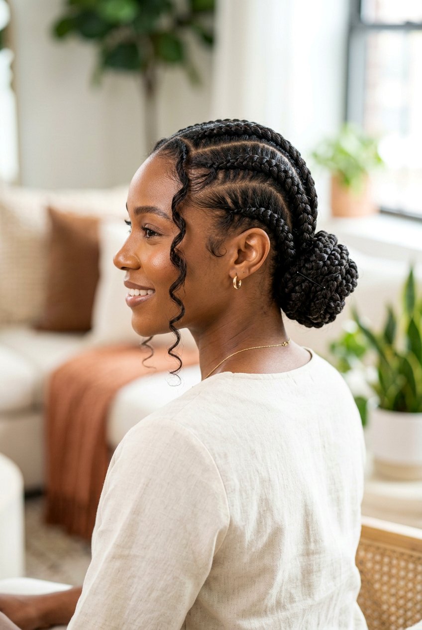 Goddess Braids Low Bun - 20 goddess braids hairstyles - 20 goddess braids hairstyles