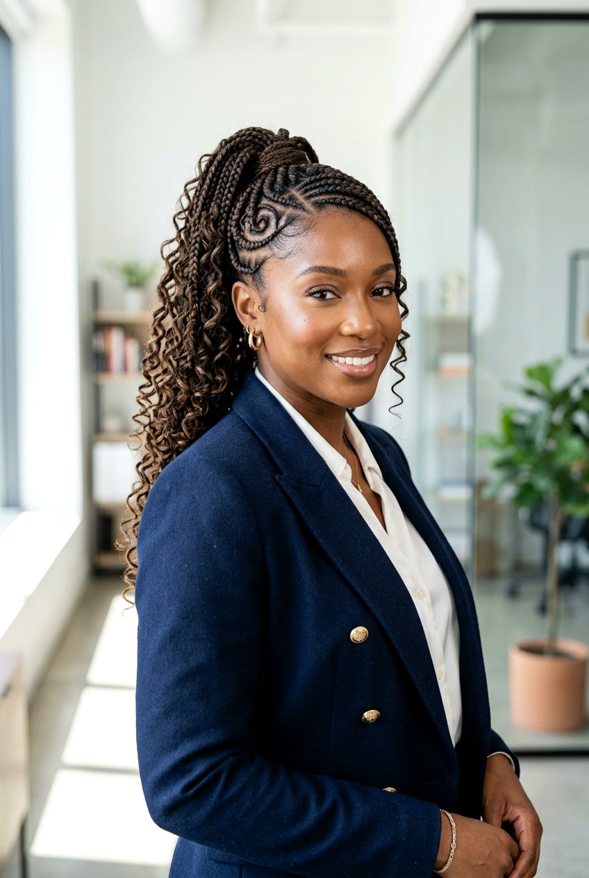 Goddess Braids Ponytail With Side Part - 20 goddess braids ponytail for women - 20 goddess braids ponytail for women