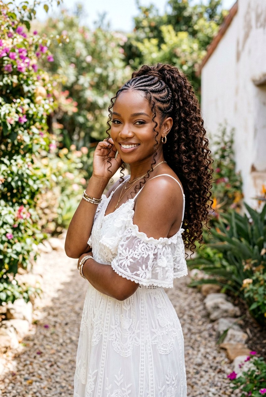 Goddess Braids Ponytail With Weave - 20 cornrows into ponytail with weave - 20 cornrows into ponytail with weave