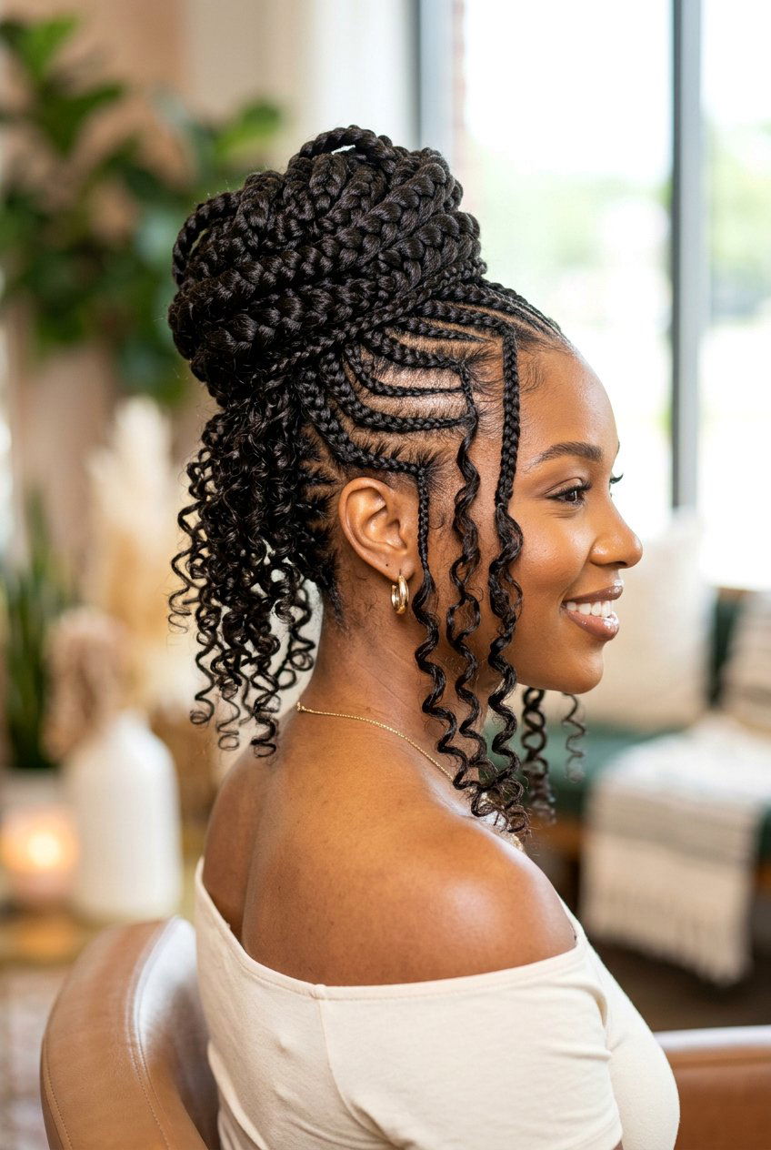 Goddess Braids Updo - 20 goddess braids hairstyles - 20 goddess braids hairstyles