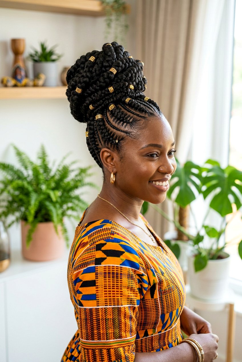 Goddess Braids Updo - 20 natural hair updo for black women - 20 natural hair updo for black women