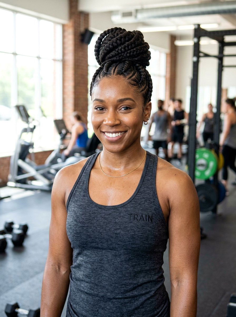 Goddess Braids Updo For Gym - 20 gym hairstyle for natural hair women - 20 gym hairstyle for natural hair women