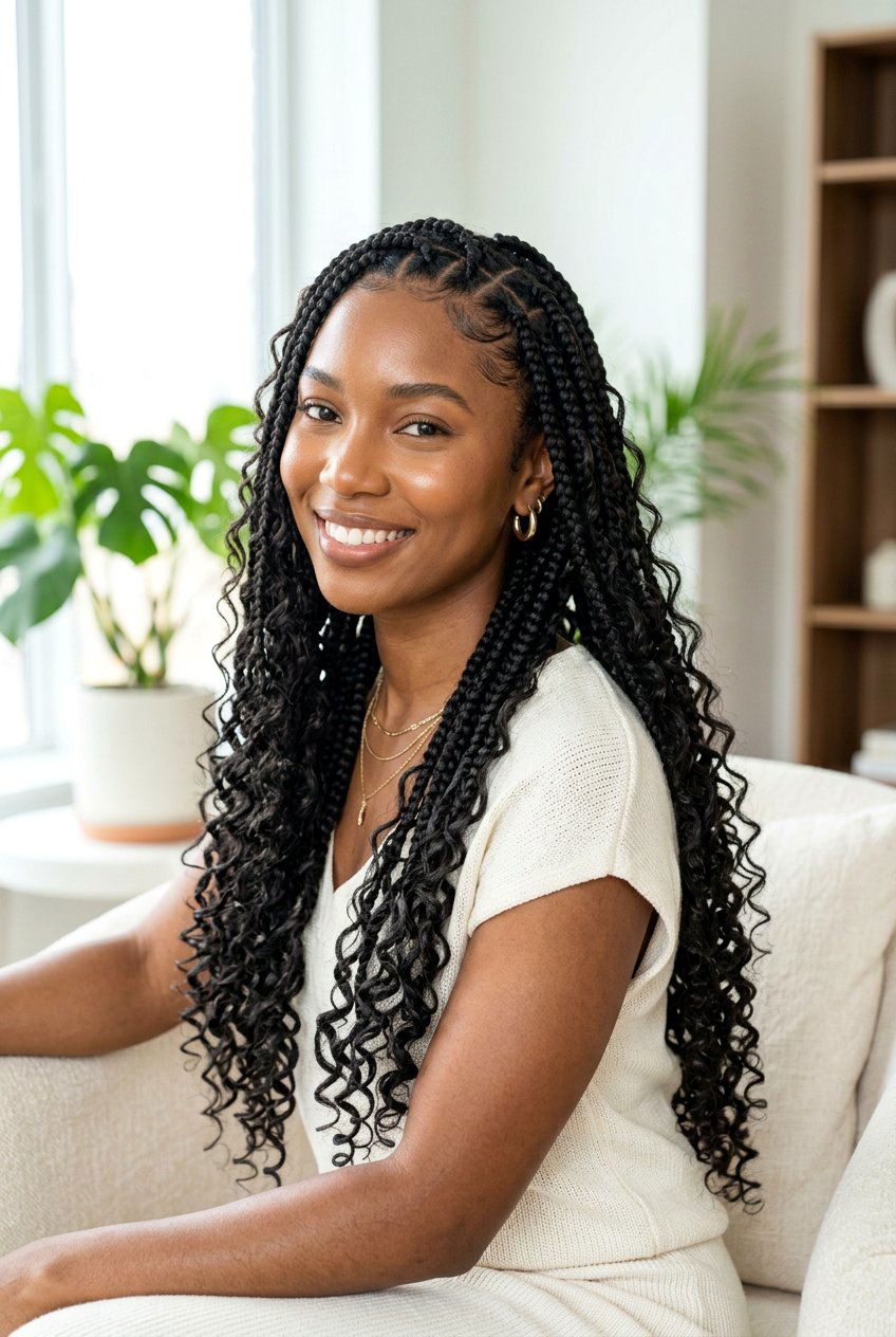 Goddess Braids With Curls - 20 braided hairstyles for black women - 20 braided hairstyles for black women