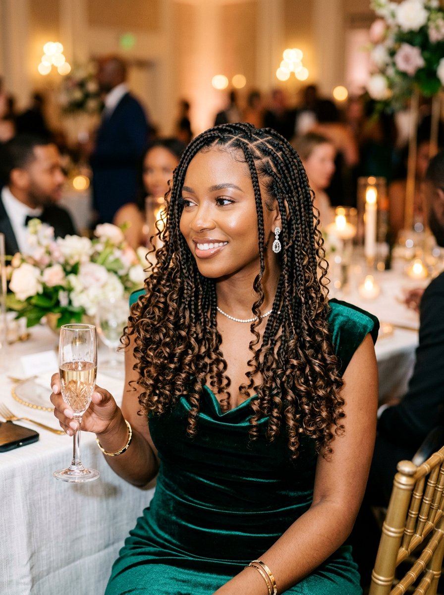 Goddess Knotless Braids With Curls - 20 knotless braids with curls - 20 knotless braids with curls