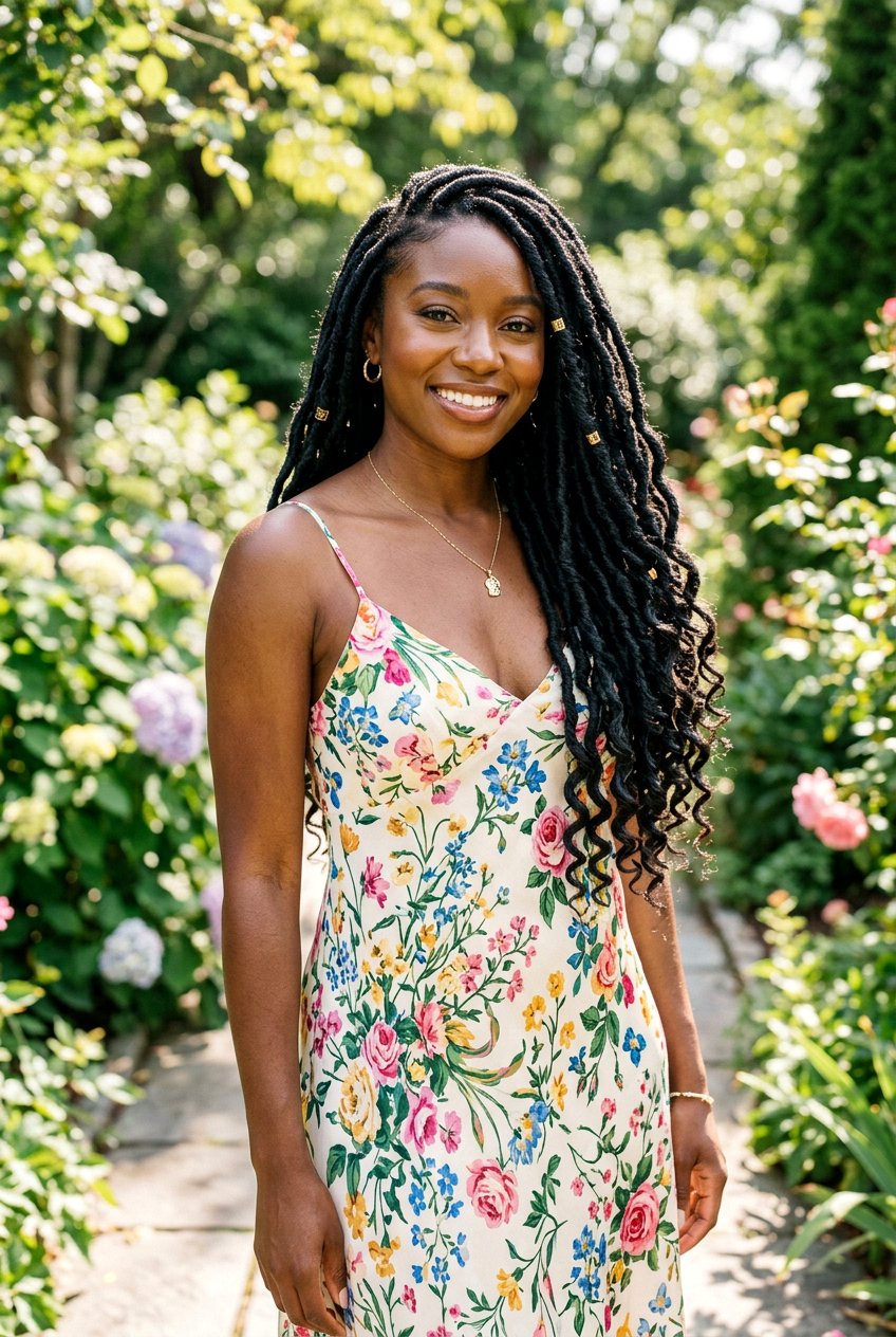 Goddess Locs - 20 loc styles with curls - 20 loc styles with curls