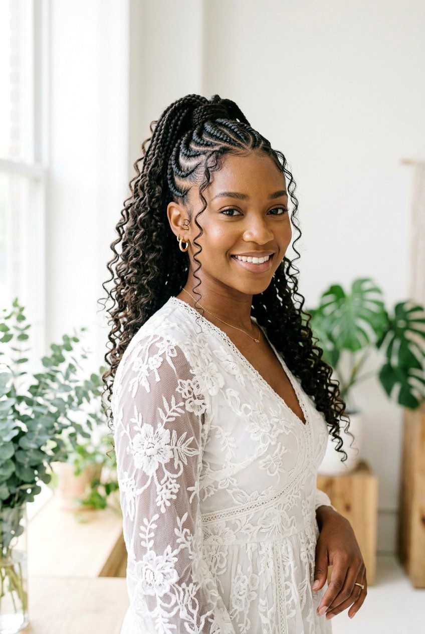 Goddess Stitch Braids Ponytail - 20 stitch braids with ponytail - 20 stitch braids with ponytail