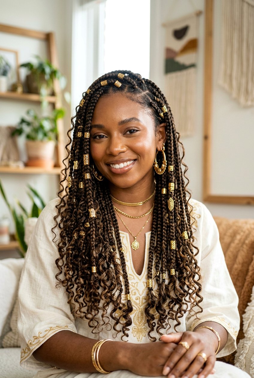 Goddess box braids with beads - 20 box braids with beads - 20 box braids with beads