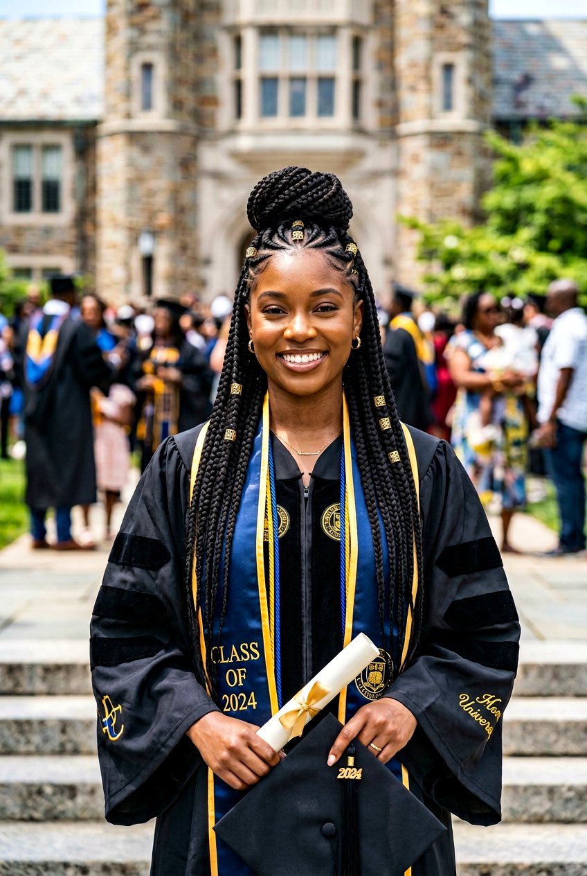 Goddess braids graduation hairstyle - 20 graduation hairstyles with braids - 20 graduation hairstyles with braids