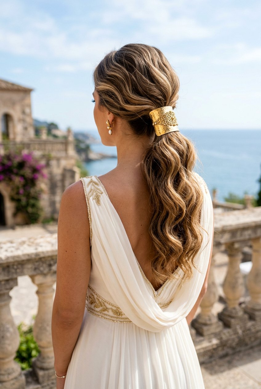Gold Cuff Ponytail - 20 boho bridal ponytail - 20 boho bridal ponytail