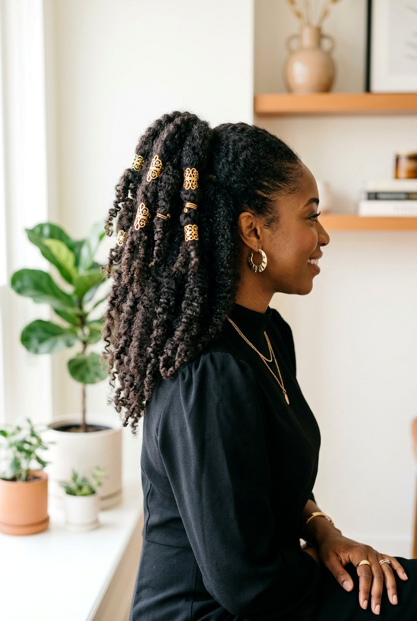 Gold Cuffs Natural Hair Half Up Half Down - 20 natural hair half up half down styles - 20 natural hair half up half down styles