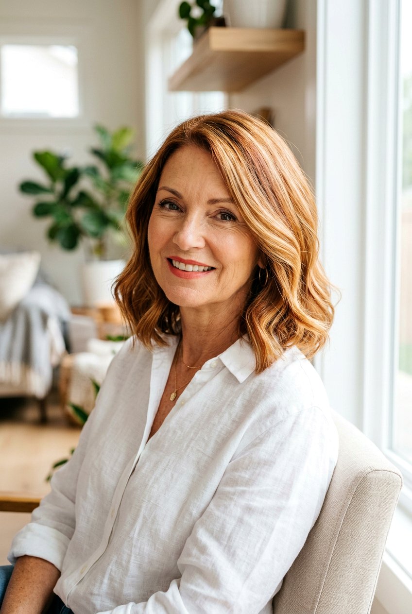 Golden Auburn Balayage For Mature Women - 20 auburn balayage for women over 50 - 20 auburn balayage for women over 50