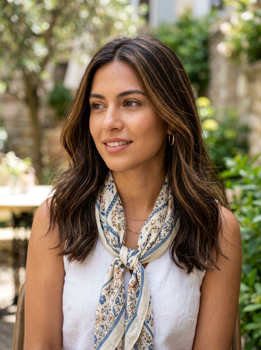 Golden Babylights On Dark Hair - 20 summer golden brunette highlights - 20 summer golden brunette highlights