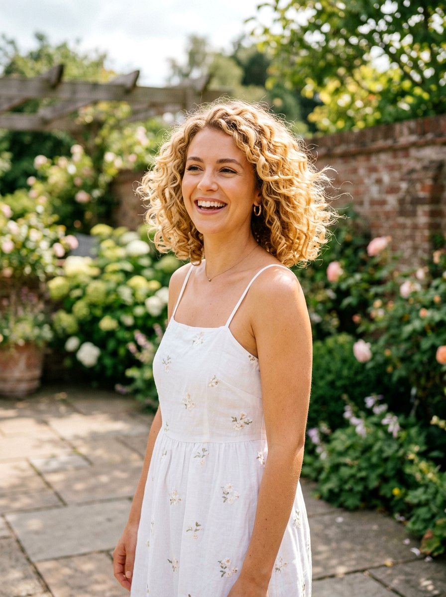 Golden Blonde Curly Bob - 20 curly bob hair color ideas - 20 curly bob hair color ideas