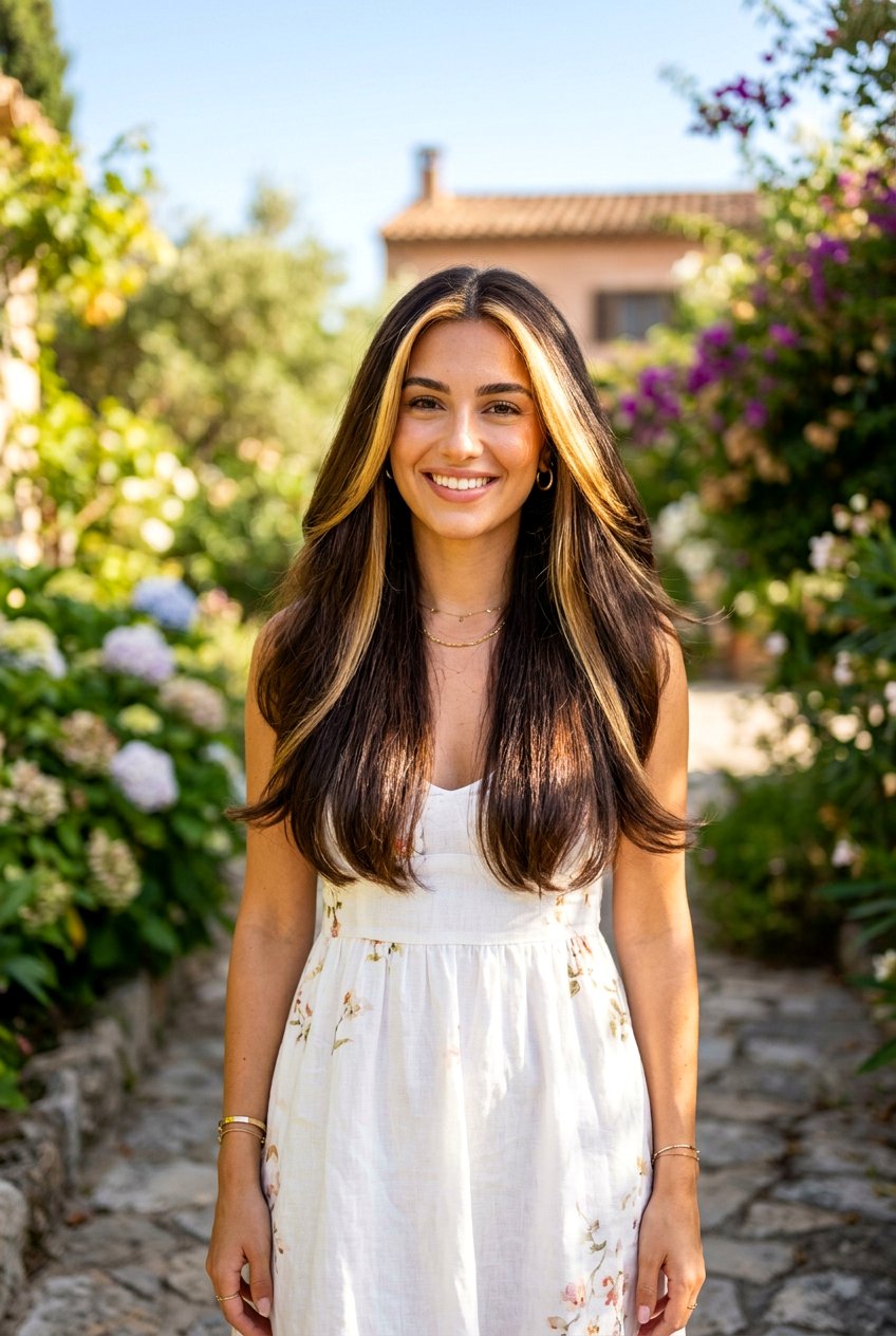 Golden Blonde Money Piece On Brunette - 20 blonde money piece for dark brunette hair - 20 blonde money piece for dark brunette hair