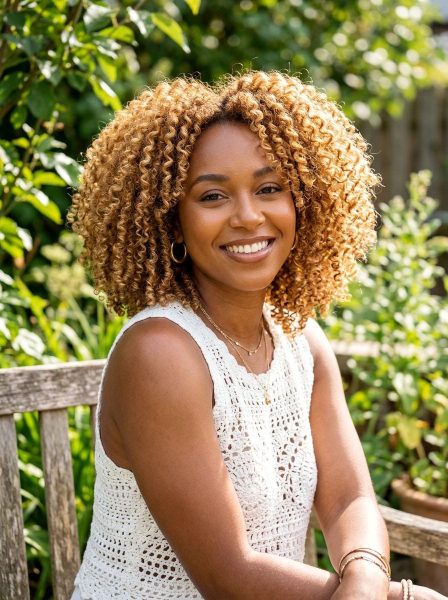 Golden Blonde Twist Out Bob - 20 twist out bob hairstyle - 20 twist out bob hairstyle