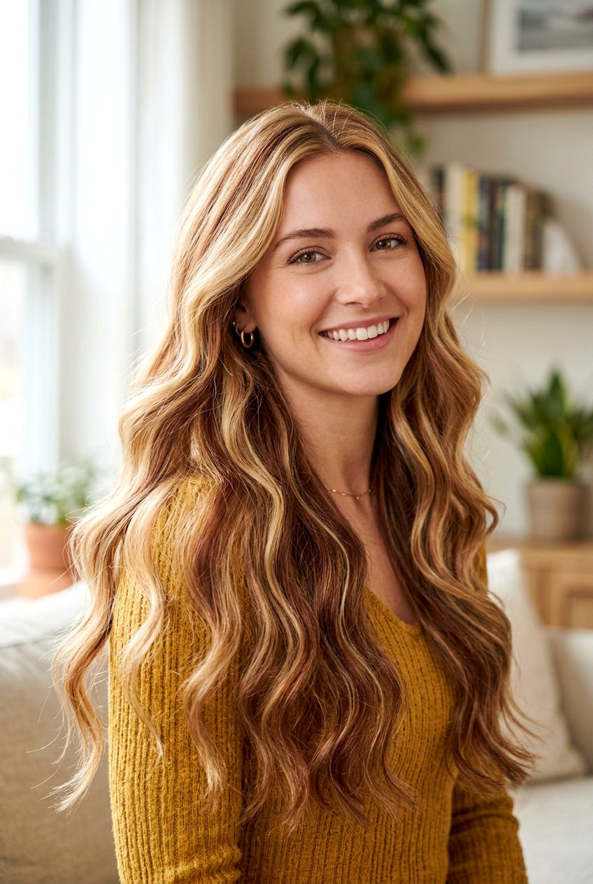 Golden Blonde with Chestnut Lowlights - 20 lowlights for blonde hair - 20 lowlights for blonde hair