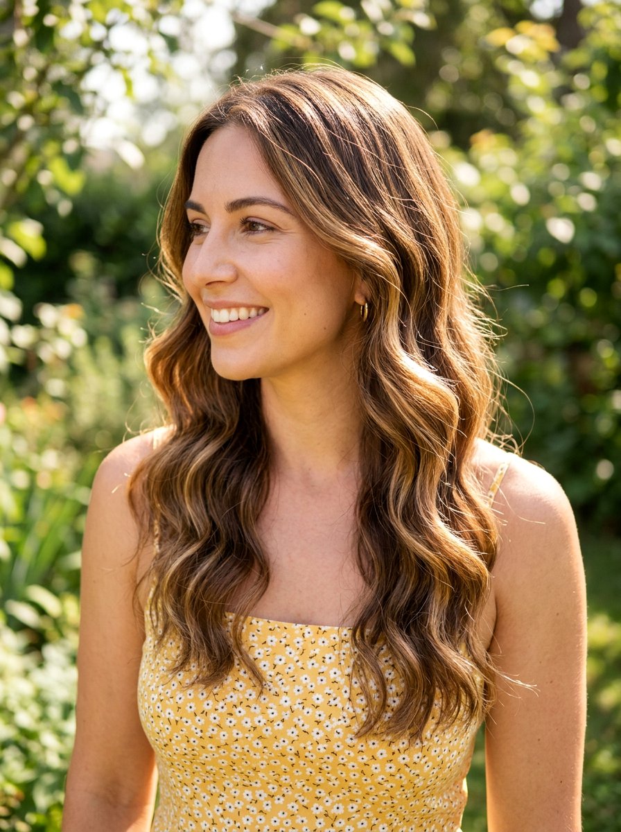 Golden Bronde Highlights on Wavy Hair - 20 toasted bronde highlights - 20 toasted bronde highlights