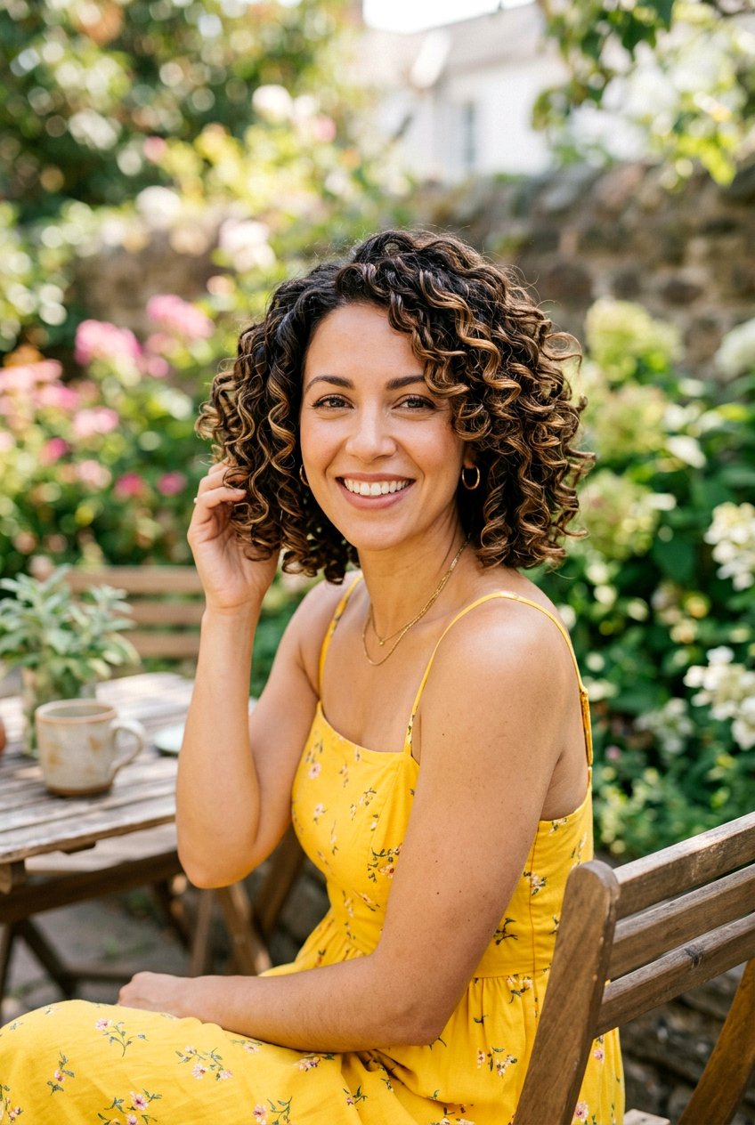 Golden Brown Balayage Curly Bob - 20 brunette balayage for curly bob - 20 brunette balayage for curly bob