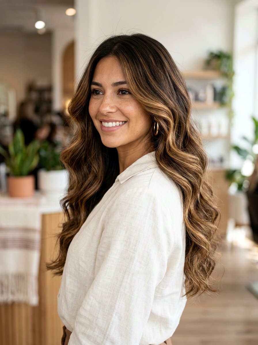 Golden Caramel Balayage On Dark Brown Hair - 20 warm caramel balayage for brunettes - 20 warm caramel balayage for brunettes