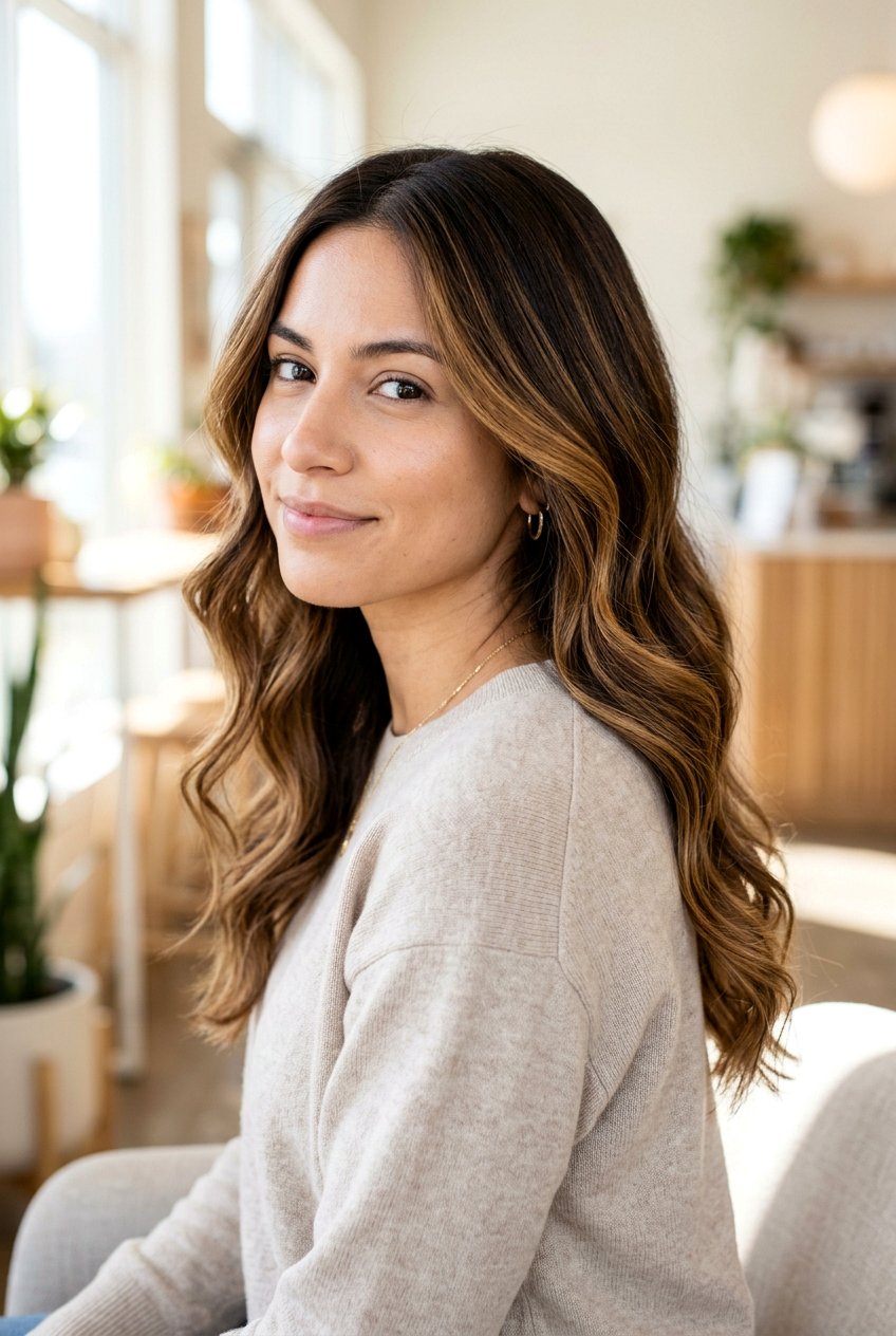 Golden Caramel Melt on Dark Brown - 20 chocolate caramel hair color ideas - 20 chocolate caramel hair color ideas