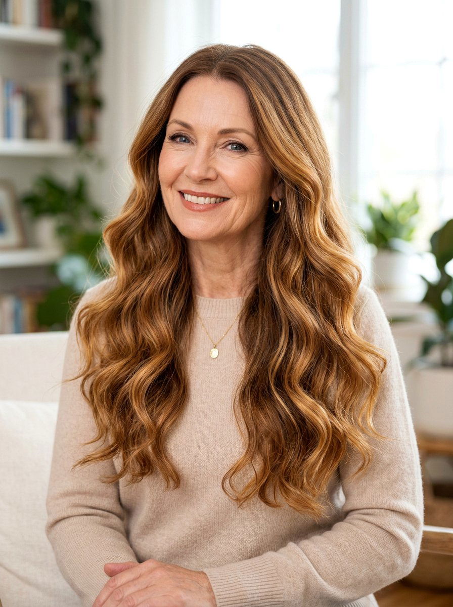 Golden Copper Balayage - 20 soft copper for mature women - 20 soft copper for mature women