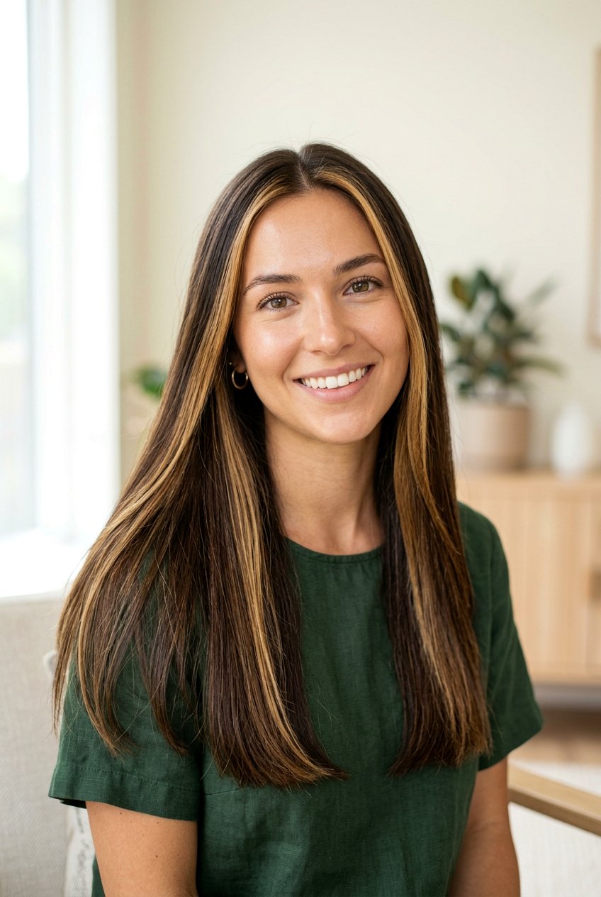 Golden Face Framing Highlights On Brunette Hair - 20 golden highlights on brunette hair - 20 golden highlights on brunette hair