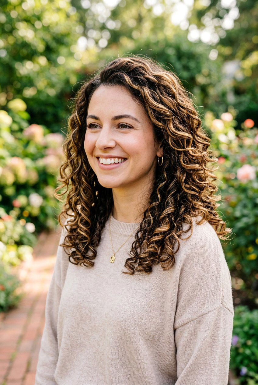 Golden Highlights On Curly Brunette Hair - 20 golden highlights on brunette hair - 20 golden highlights on brunette hair