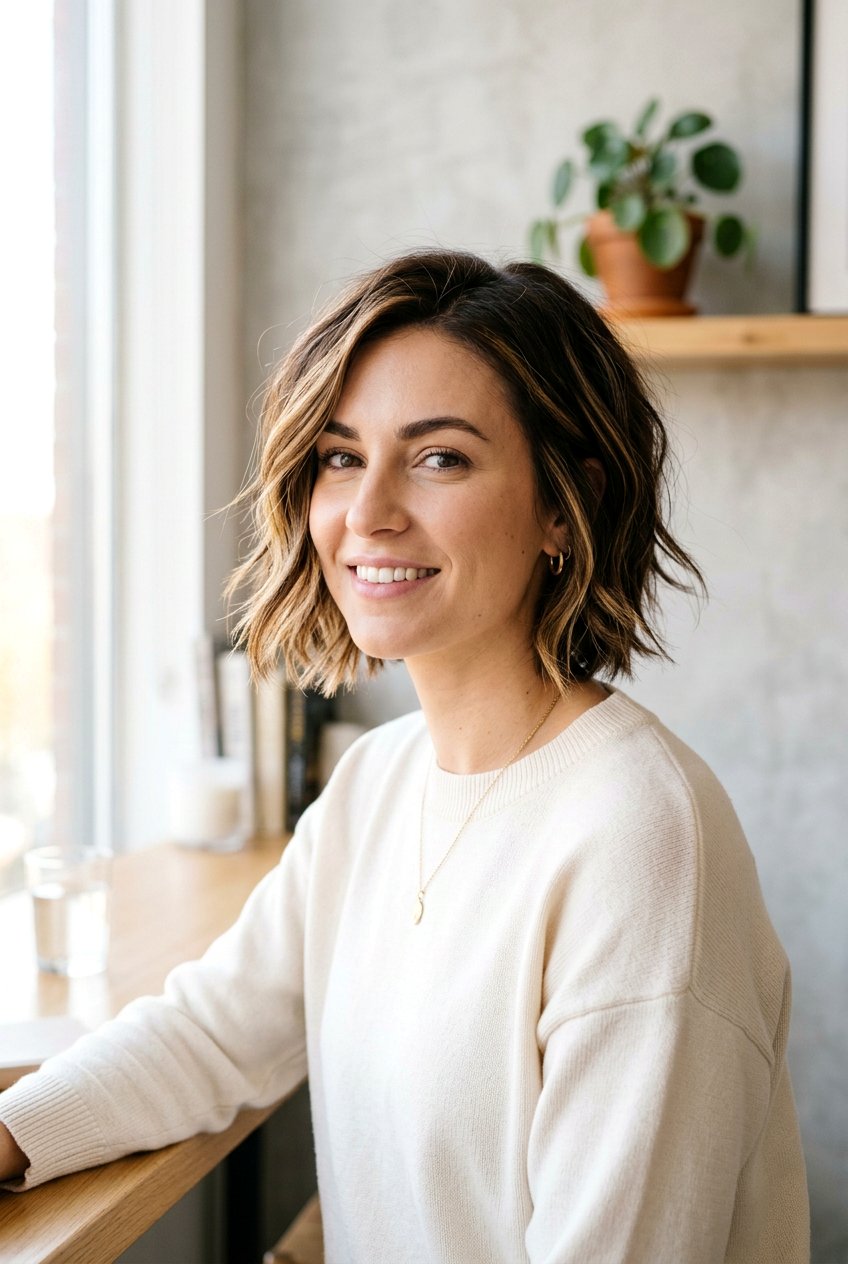 Golden Highlights On Short Bob Brunette Hair - 20 golden highlights on brunette hair - 20 golden highlights on brunette hair