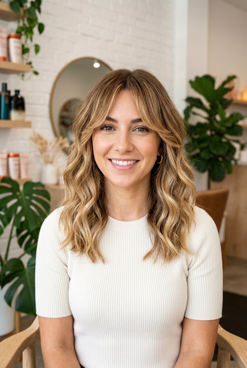 Golden Honey Balayage With Bangs - 20 golden honey balayage - 20 golden honey balayage