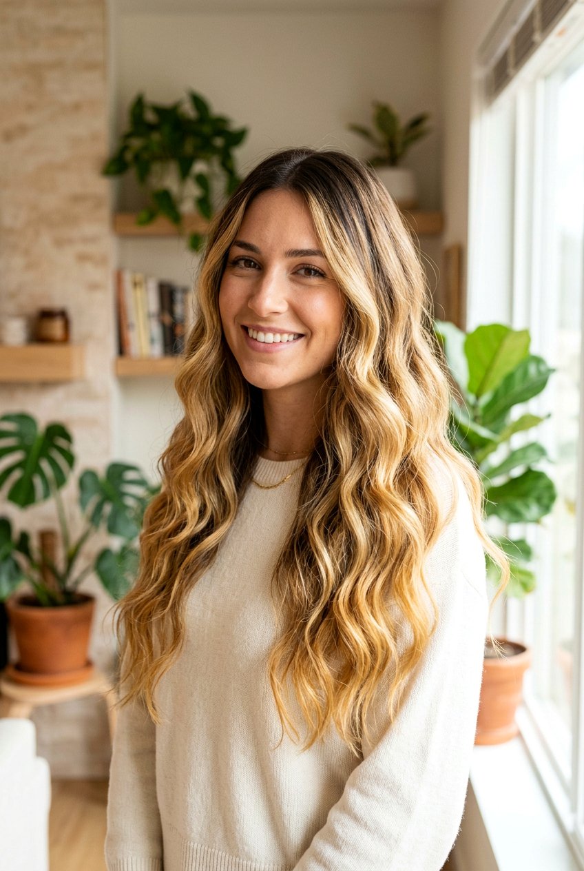 Golden Honey Balayage With Shadow Root - 20 golden honey balayage - 20 golden honey balayage