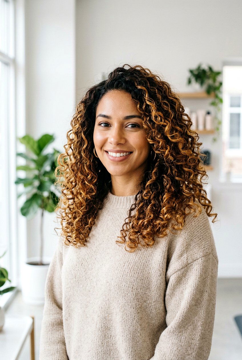 Golden Honey Copper Balayage - 20 copper balayage for curly hair women - 20 copper balayage for curly hair women